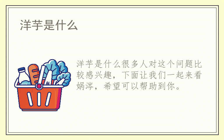 洋芋是什么