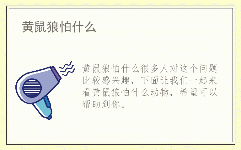 黄鼠狼怕什么