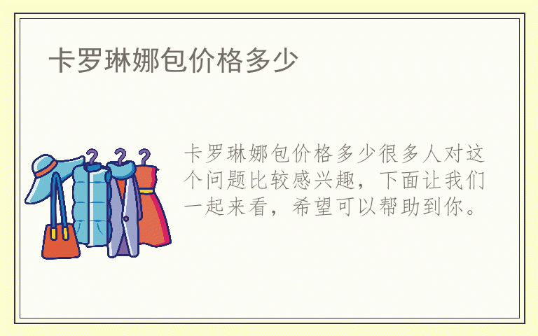 卡罗琳娜包价格多少