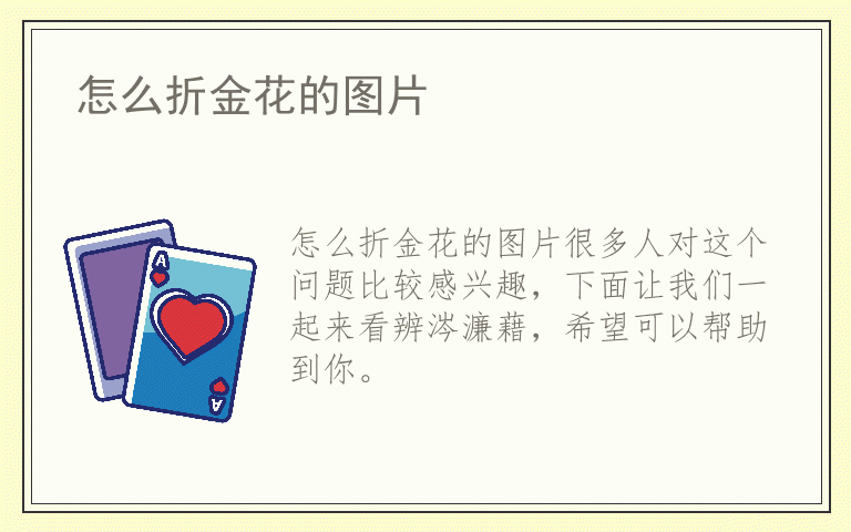 怎么折金花的图片