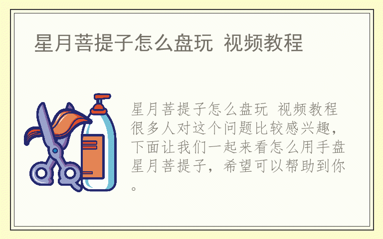星月菩提子怎么盘玩 视频教程