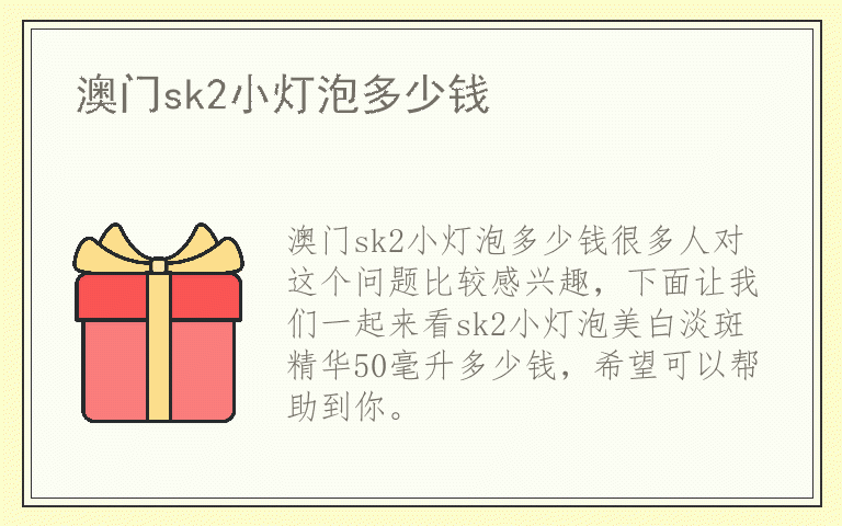 澳门sk2小灯泡多少钱