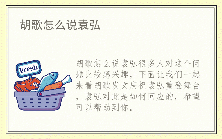 胡歌怎么说袁弘