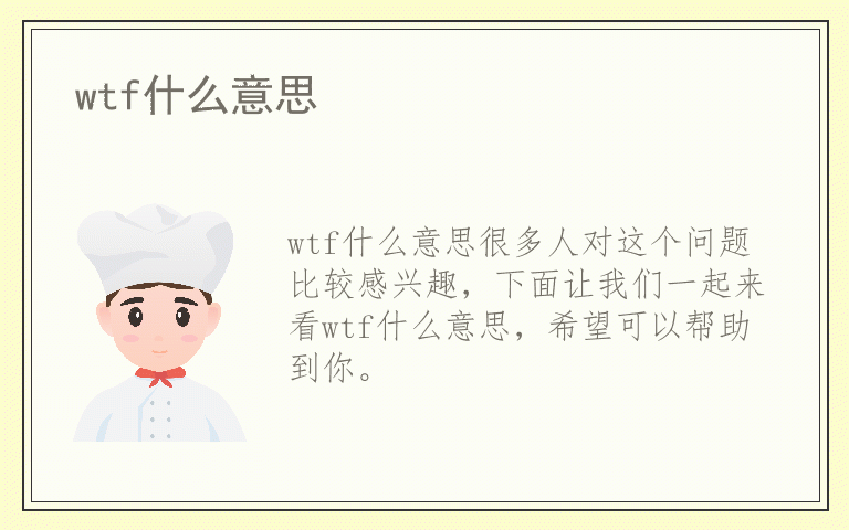 wtf什么意思