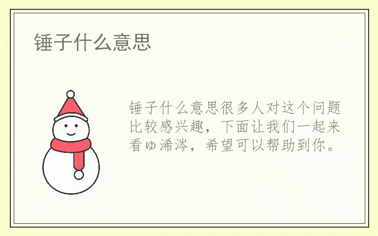 锤子什么意思