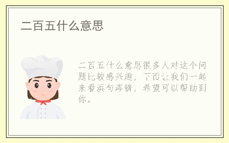 二百五什么意思