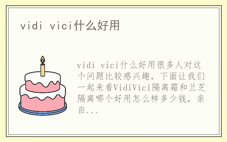 vidi vici什么好用