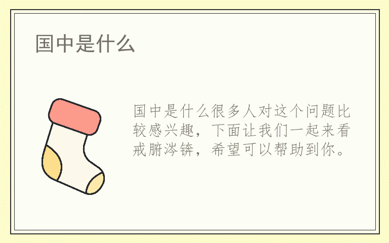 国中是什么