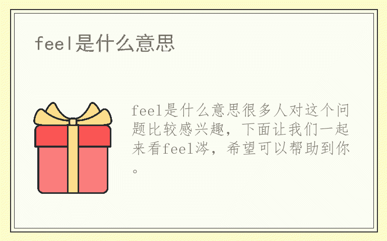 feel是什么意思