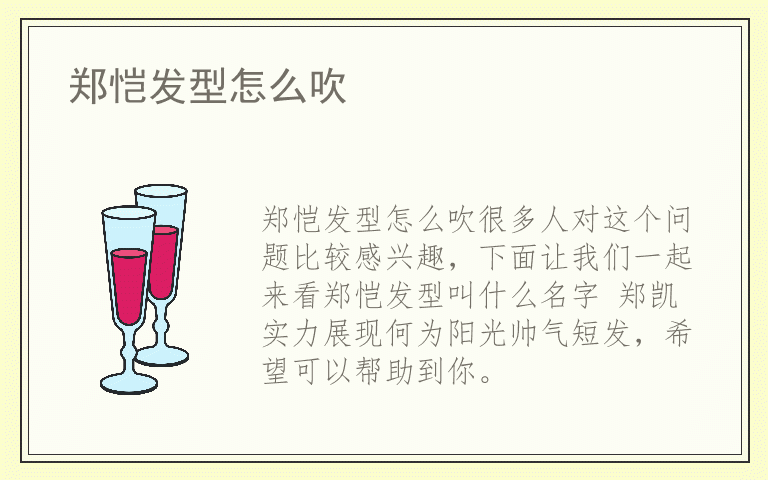 郑恺发型怎么吹