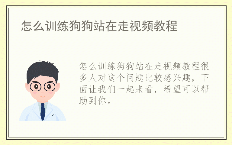 怎么训练狗狗站在走视频教程