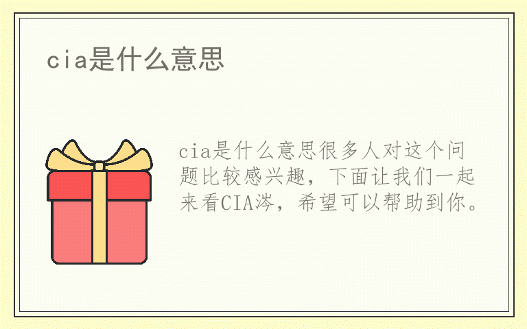 cia是什么意思