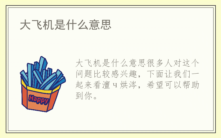 大飞机是什么意思