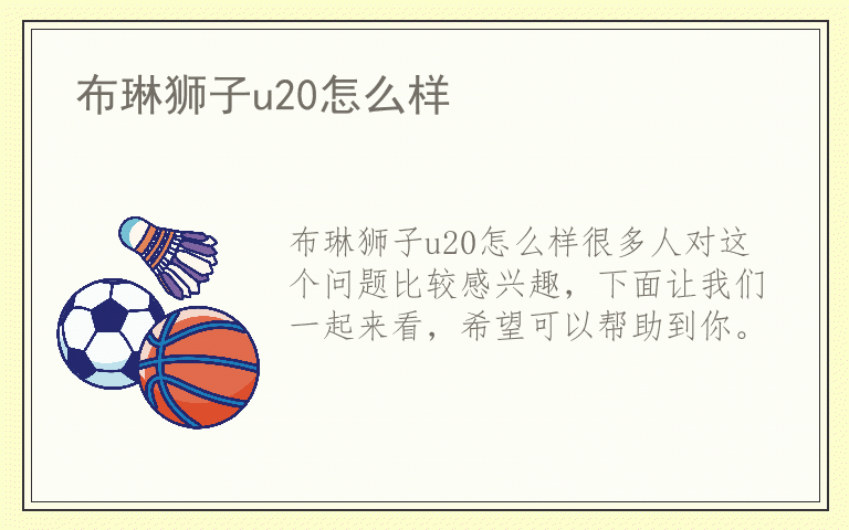 布琳狮子u20怎么样