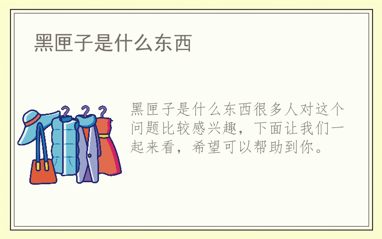 黑匣子是什么东西