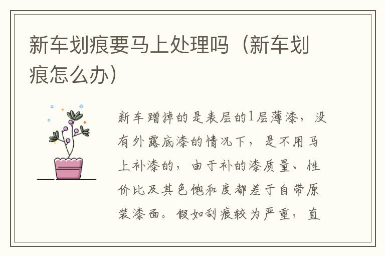 新车划痕怎么办 新车划痕要马上处理吗