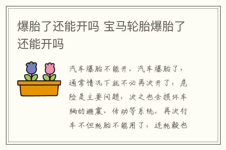 宝马轮胎爆胎了还能开吗 爆胎了还能开吗