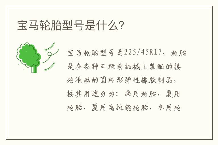 宝马轮胎型号是什么 宝马轮胎型号是什么