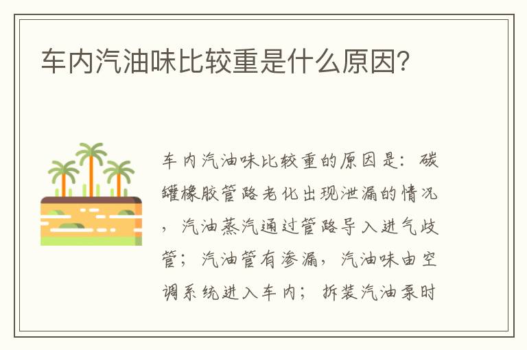 车内汽油味比较重是什么原因 车内汽油味比较重是什么原因