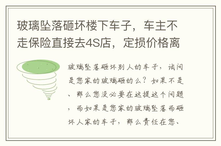 车主不走保险直接去4S店 定损价格离谱怎么解决才好 玻璃坠落砸坏楼下车子