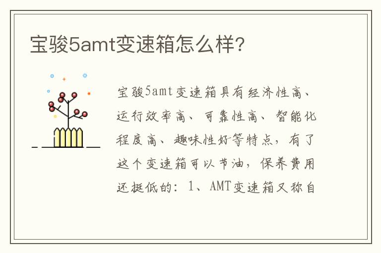 宝骏5amt变速箱怎么样 宝骏5amt变速箱怎么样