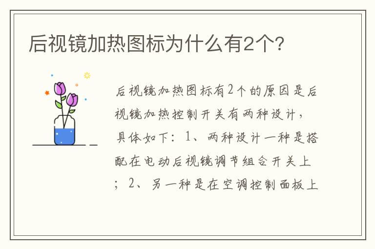后视镜加热图标为什么有2个 后视镜加热图标为什么有2个