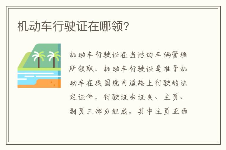 机动车行驶证在哪领 机动车行驶证在哪领