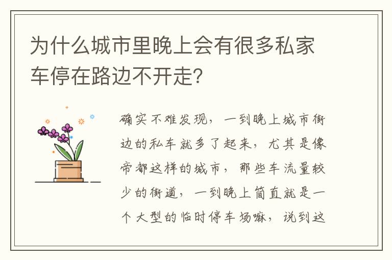 为什么城市里晚上会有很多私家车停在路边不开走 为什么城市里晚上会有很多私家车停在路边不开走