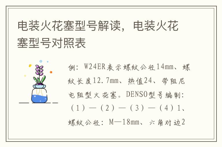 电装火花塞型号对照表 电装火花塞型号解读