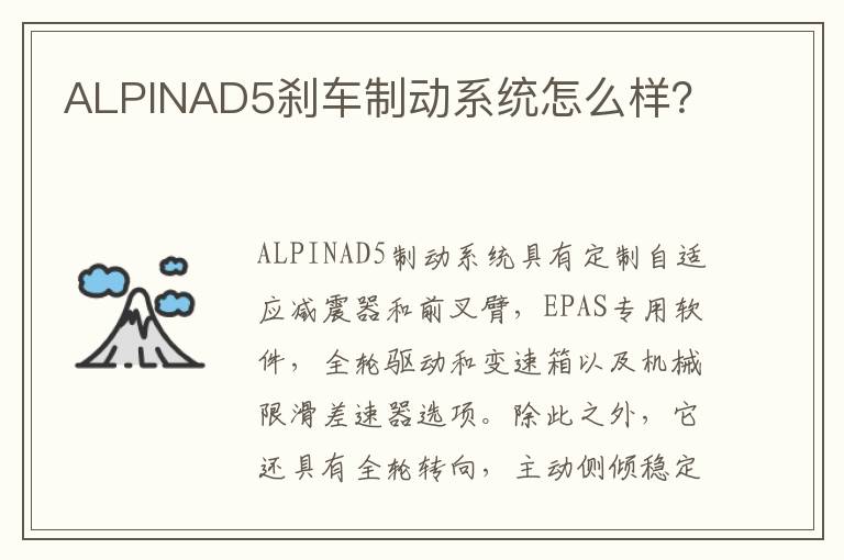 ALPINAD5刹车制动系统怎么样 ALPINAD5刹车制动系统怎么样