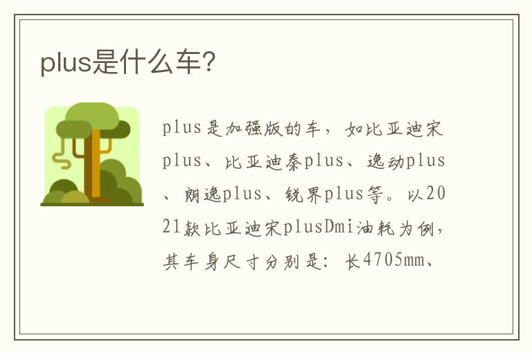 plus是什么车 plus是什么车