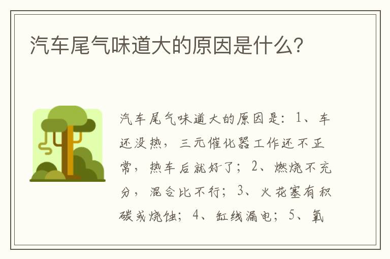 汽车尾气味道大的原因是什么 汽车尾气味道大的原因是什么