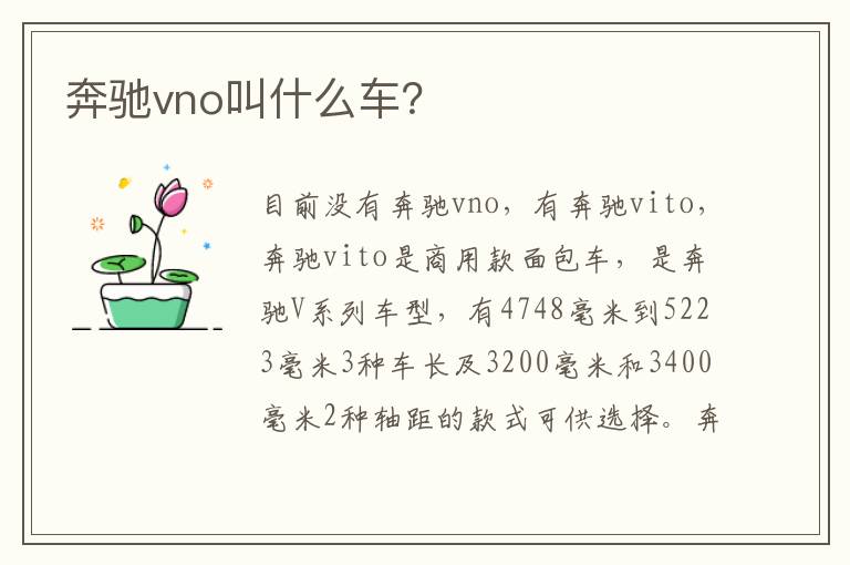 奔驰vno叫什么车 奔驰vno叫什么车