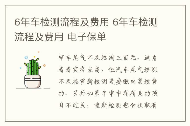 6年车检测流程及费用 电子保单 6年车检测流程及费用