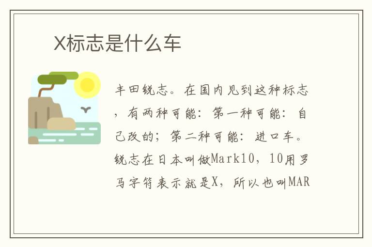 X标志是什么车 ​