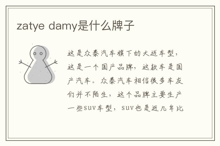 damy是什么牌子 zatye