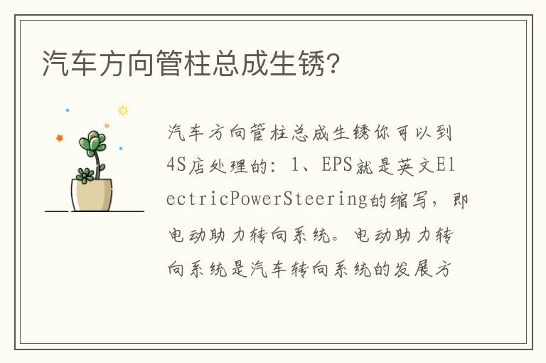 汽车方向管柱总成生锈 汽车方向管柱总成生锈