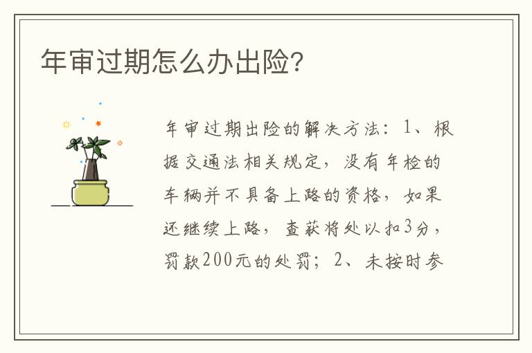 年审过期怎么办出险 年审过期怎么办出险