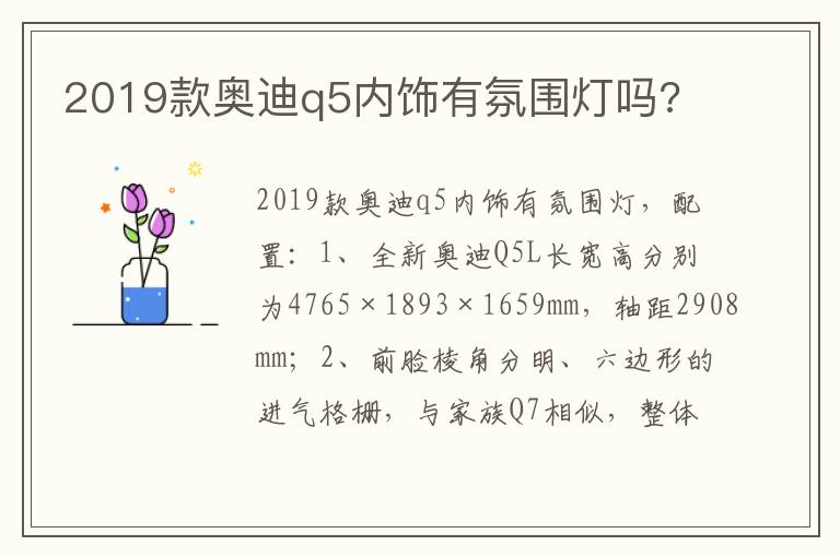 2019款奥迪q5内饰有氛围灯吗 2019款奥迪q5内饰有氛围灯吗