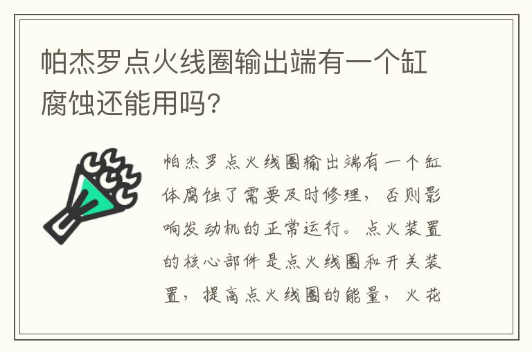 帕杰罗点火线圈输出端有一个缸腐蚀还能用吗 帕杰罗点火线圈输出端有一个缸腐蚀还能用吗