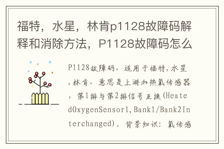 水星 林肯p1128故障码解释和消除方法 P1128故障码怎么解决 福特