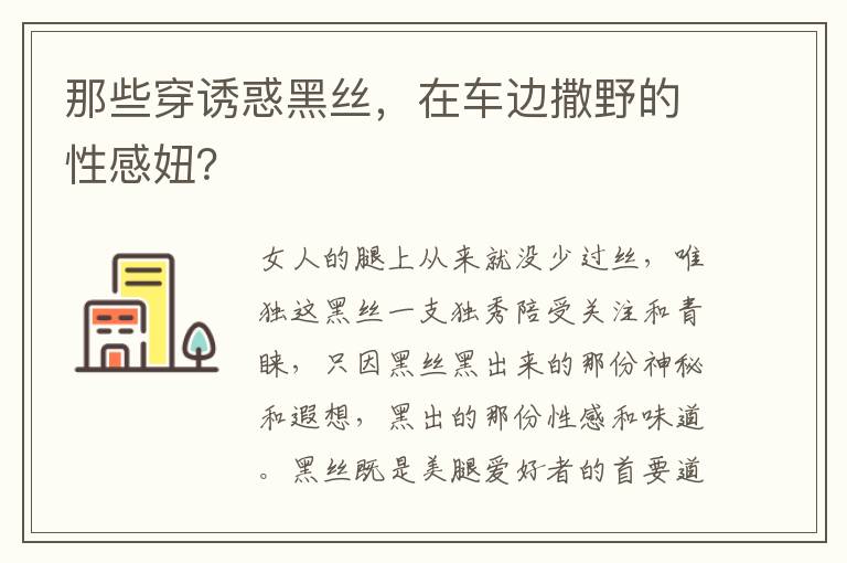 在车边撒野的性感妞 那些穿诱惑黑丝