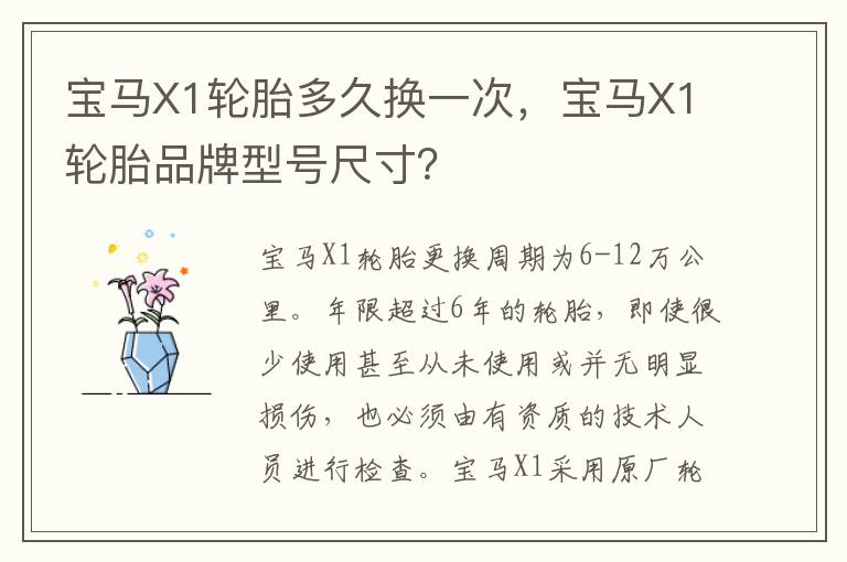 宝马X1轮胎品牌型号尺寸 宝马X1轮胎多久换一次