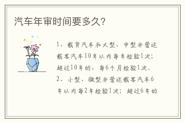 汽车年审时间要多久 汽车年审时间要多久