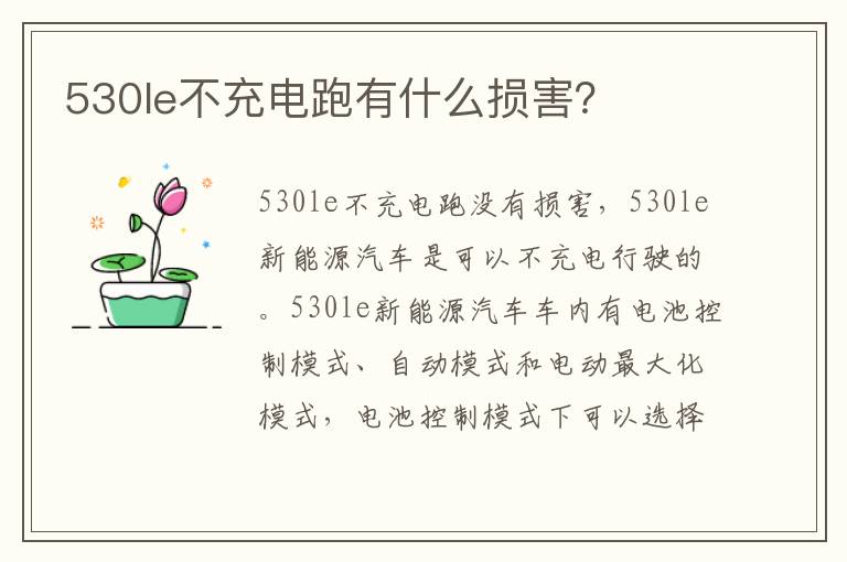 530le不充电跑有什么损害 530le不充电跑有什么损害