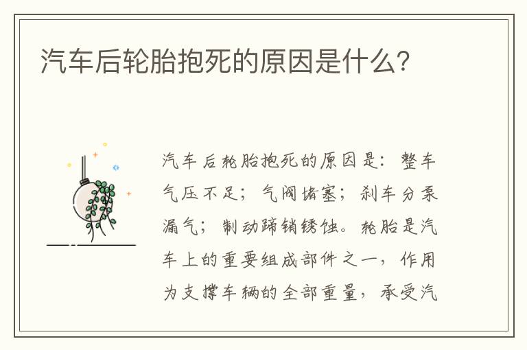 汽车后轮胎抱死的原因是什么 汽车后轮胎抱死的原因是什么