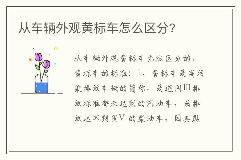 从车辆外观黄标车怎么区分 从车辆外观黄标车怎么区分