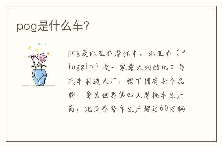 pog是什么车 pog是什么车