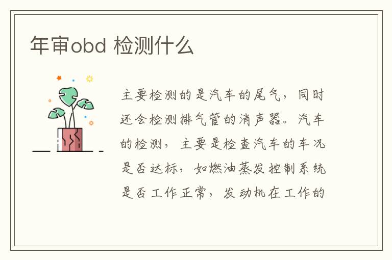 检测什么 年审obd