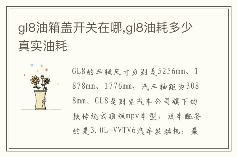 gl8油耗多少真实油耗 gl8油箱盖开关在哪